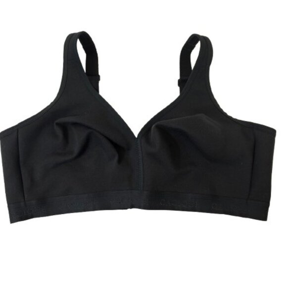 Cacique Other - Cacique Black Full Coverage Unlined No-Wire Bra 44DD Logo Band Comfort Fit